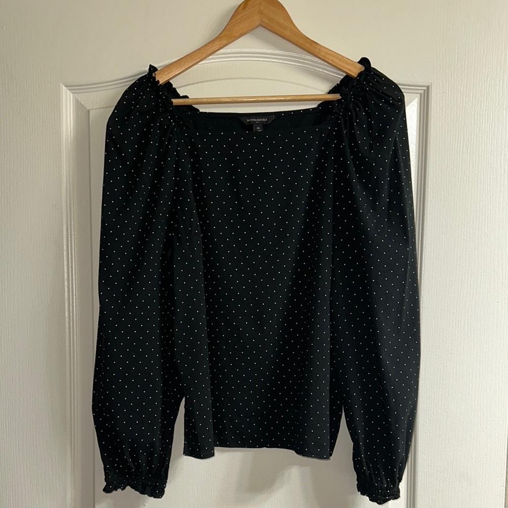 Chic Black Polka Dot Blouse